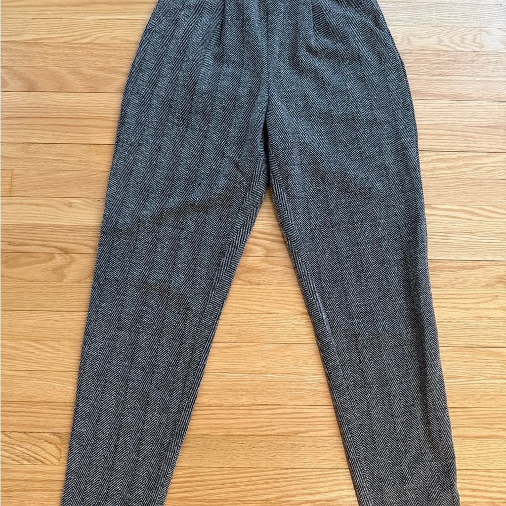Only Women's Gray Herringbone Trousers